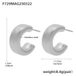 color: F729-Steel Color Geometric Hollow Earrings