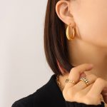 color: F575-Gold Medium Earrings