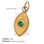 color: PJ327GNG Green Cat's Eye Gold Pendant