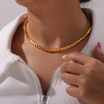 color: P1634-Fine Style Gold Necklace -40+5cm