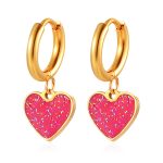 color: 2.0*8 Heart Painted Ear Cuff Pink Color 1 Pair MS-550