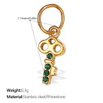 color: PJ520GNG Green Rhinestone Gold Pendant