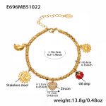 color: E696-Gold Bracelet 16+5cm