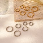 Stainless Steel Ear Clip Unisex round Ring Simple Earrings