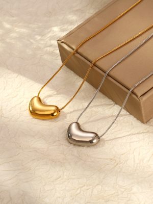 Hip Hop Cold Stainless Steel Snake Bones Chain Necklace Female Lock 18K Gold Plated Pendant