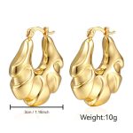 color: Fan Shape Hollow Earrings Gold MS-012