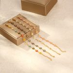 New Stainless Steel Ornament Necklace Bracelet 18K Gold White/Color Little Daisy Chain