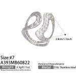 color: A393-Double-sided Pattern Steel Color Open Ring