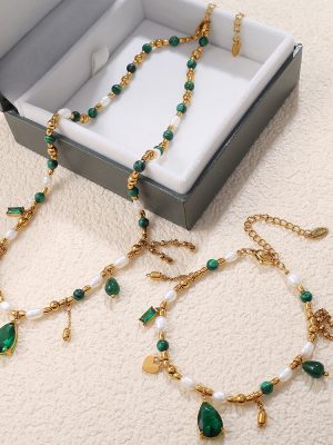 French Hong Kong Court Light Luxury Design Noble Zircon Natural Pearl Exquisite Necklace Clavicle Chain