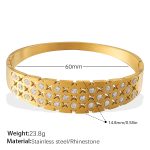 color: SZ311WEG White Rhinestone Gold Bangle