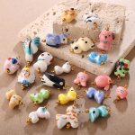 New Ceramic Hand-Painted Beads Cute Zoo Children's Creative DIY Bracelet Beads Mobile Phone Charm Package Pendant Accessories
