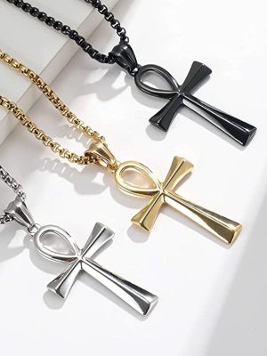 Couple Stainless Steel Cross Shelf Necklace Men's Solid Pendant Hip-Hop Hipster Men's Sweater Chain Necklace