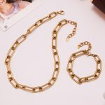 Heavy Industry Bold Chain Hand-Assembled Bracelet Necklace Environmentally Friendly Stainless Steel Material Plated 18K Gold Jewelry