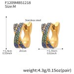 color: F1209-Deep Blue Zircon Earrings -Medium
