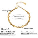 color: E313-B Gold Bracelet 17+5cm