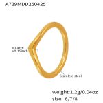color: A729-Gold Geometric Ring Size 7