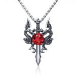 color: Red + Stainless Steel Chain