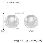 color: TXF326-Steel Color Zircon Zircon Earrings