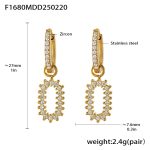 color: F1680-Gold Zircon Earrings