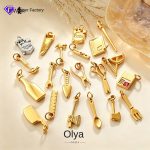 Mini Tableware Pendant Wrench Axe Scissors 18K Gold Plating DIY Handmade Jewelry Accessories