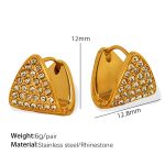 color: EH703 White Rhinestone Gold Earrings