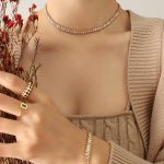 color: P1068-Champagne Color Necklace -36cm