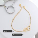 18K Gold Plating Cute Fashionable Love Footprints Bracelet Campus Girls Stainless Steel Ornament Bracelet E014