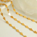 Pastoral Minimalist Wheat Necklace Set Simple Geometric Triangle Handmade Bracelet Earrings All-Matching