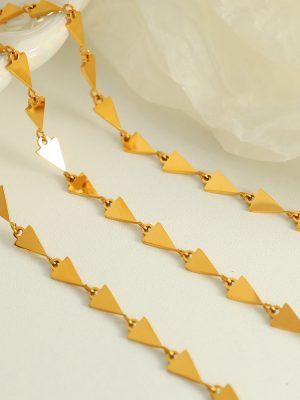 Pastoral Minimalist Wheat Necklace Set Simple Geometric Triangle Handmade Bracelet Earrings All-Matching