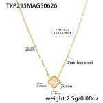 color: TXP295-Gold 5A Zircon Necklace 41+5cm