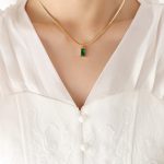 color: P347-Gold Necklace -40+5cm