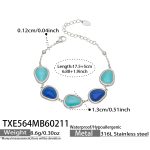 color: TXE564-Steel Color Mixed Blue Cat's Eye Stone Bracelet