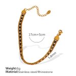 color: SL124BKWEG Black & White Stone Gold Bracelet