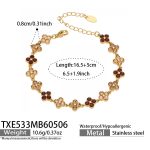 color: TXE533-Champagne Color Zircon Gold Bracelet 16.5+5cm