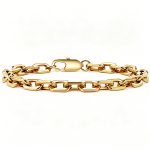 color: 7mm 8-face Polished Box Buckle Gold / size: 18cm Stainless Steel