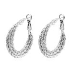 color: Twist Three Layer Earrings Steel Color