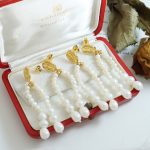 French Tassel Freshwater Pearl Women's Elegant Earrings Stainless Steel 18K Gold Plated Non-Fading Ornament