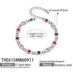 color: TXE615-Red Zircon Steel Color Bracelet -17+5cm