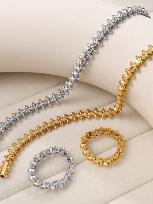 New Jewelry Set Bracelet Hip Hop Cuban Ring Set Street Design
