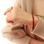 color: E238-Red Zircon Bracelet -17cm