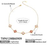 color: TXP612-Mixed Pink Color Cracked Ice Stone Flower Gold Necklace -39+5cm