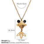 color: XL388BKG Black Rhinestone Gold Necklace