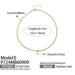 color: P724-E Style Cube Zircon Gold Choker -42+5cm