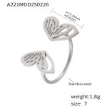 color: A221-Steel Color Butterfly Ring / size: US 7