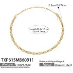 color: TXP615-White Zircon Gold Necklace -31.5+12cm