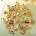 Sweet Cool DIY Fruit Star Moon Shape Pendant Stainless Steel 18K Gold Plating All-Match Accessories