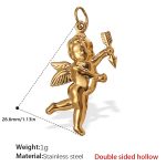 color: PJ238G Double-sided Hollow Gold Pendant