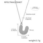 color: RP017-U Letter Steel Color Necklace 40+5cm