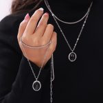 British Retro Personality and Minimalism Temperament Entry Lux Ornament Inlaid Design Weight Color Glaze Stainless Steel Jewelry Set