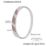 color: Z398-Steel Color Pink Zircon Bangle